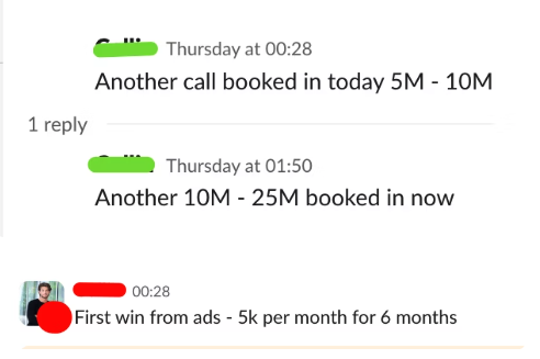 Commerce Social Slack — $5M–$25M booked calls