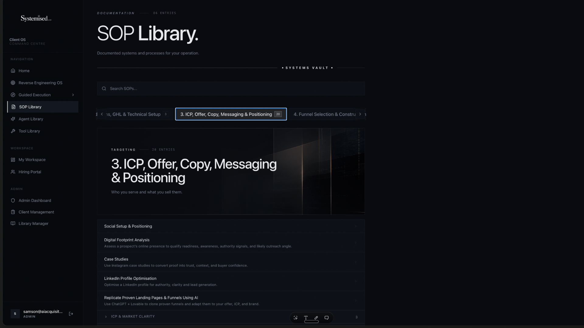SOP Library — documented systems and processes for the operation