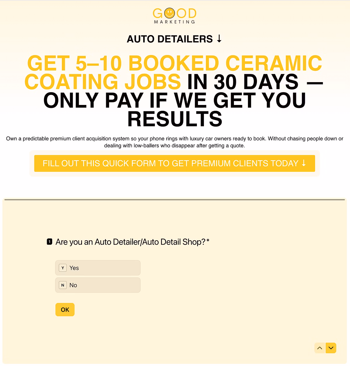 Good Marketing landing page
